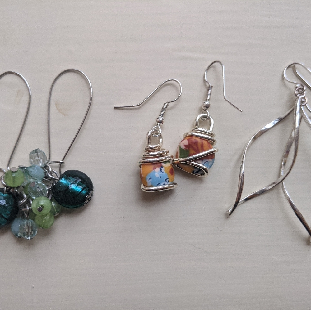 3 pair wire fun earrings